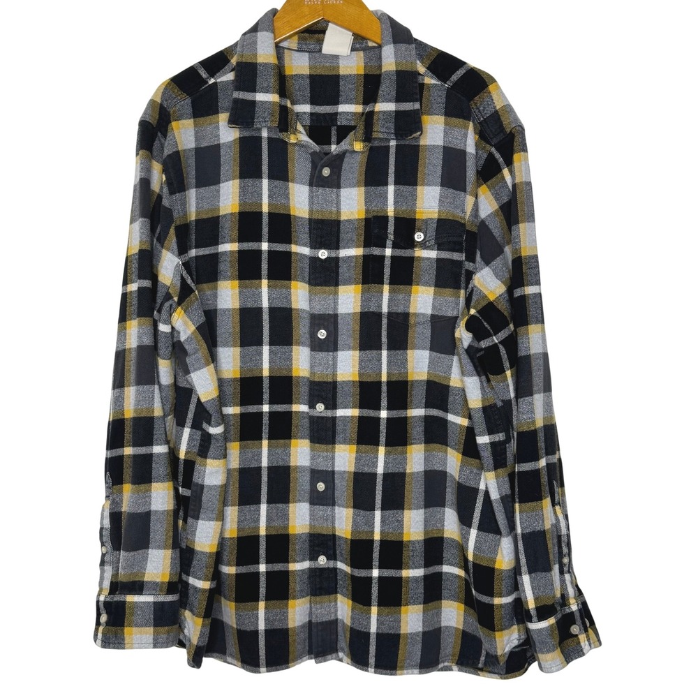 The North Face Flannel Shirt XXL Black/yellow Heavyweight